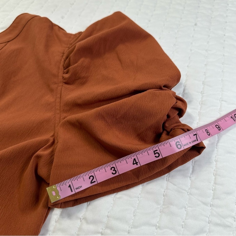 Entro V-Neck Tiered Puff Sleeve Mini Dress With Pockets - Picture 9 of 16